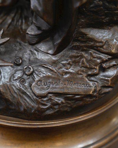 Sculpture - Return Of The Swallows , Auguste Moreau (1834-1917) - Bronze