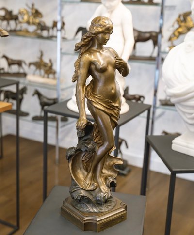 Scultura - La dea Anfitrite, Édouard Drouot (1859-1945) - Bronzo