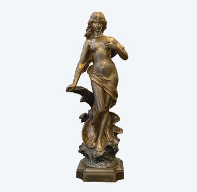 Scultura - La dea Anfitrite, Édouard Drouot (1859-1945) - Bronzo