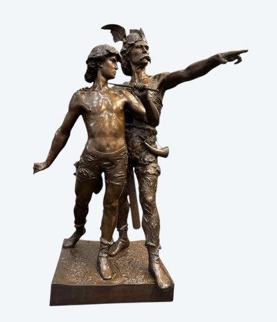 Scultura - Pro Patria, Émile - Louis Laporte (1858-1907) - Bronzo