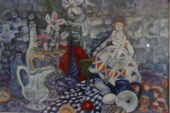 A Cubist Style Oil On Canvas Signed Rohr, 20th Century