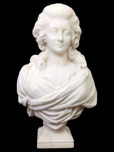 Scultura - Busto "Madame De Pompadour", Guglielmo Pugi (1850-1915) - Marmo