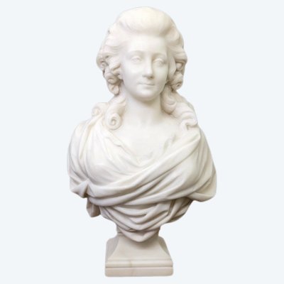 Scultura - Busto "Madame De Pompadour", Guglielmo Pugi (1850-1915) - Marmo