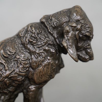 Scultura - Cane Terrier seduto, Emmanuel Frémiet (1824-1910) - Bronzo