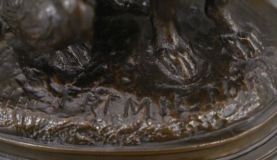 Scultura - Cane Terrier seduto, Emmanuel Frémiet (1824-1910) - Bronzo
