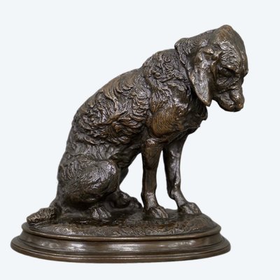 Scultura - Cane Terrier seduto, Emmanuel Frémiet (1824-1910) - Bronzo