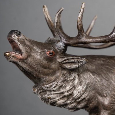 Sculpture - Le Cerf Bramant - Bronze De Vienne