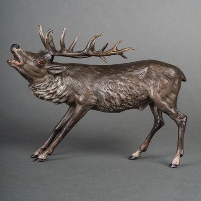 Sculpture - Le Cerf Bramant - Bronze De Vienne
