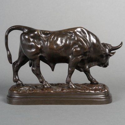 Scultura - Toro in piedi di Louis Vidal (1831-1892) - Bronzo