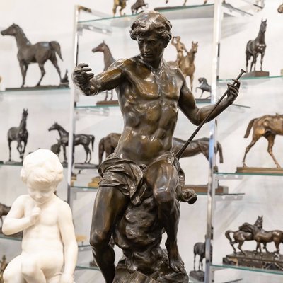 Sculpture - "The Sower Of Ideas" , Emile - Louis Picault (1833-1915) - Bronze