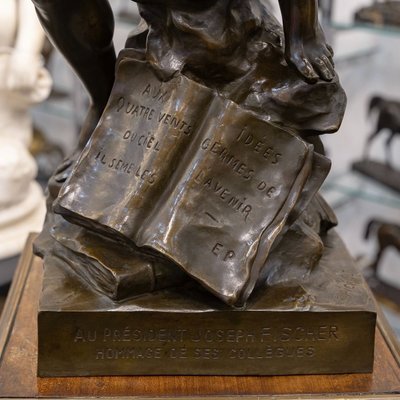Sculpture - "The Sower Of Ideas" , Emile - Louis Picault (1833-1915) - Bronze