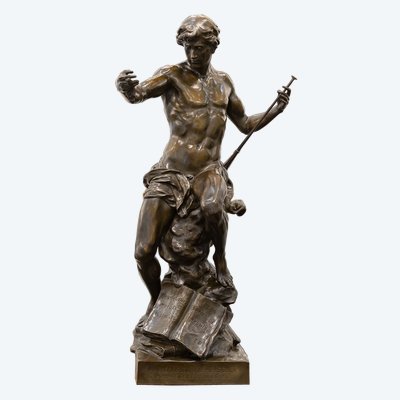 Sculpture - "The Sower Of Ideas" , Emile - Louis Picault (1833-1915) - Bronze