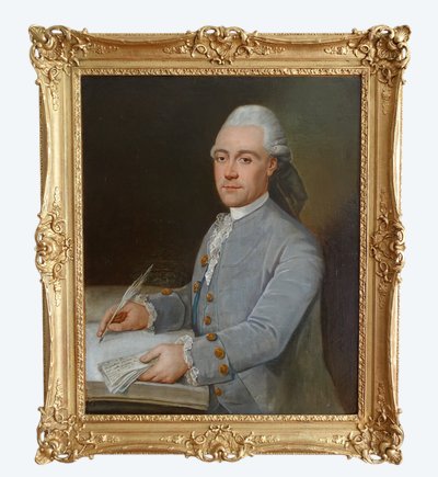Donatien Nonnotte (attributed to): portrait of a gentleman from the Louis XV period, oil on canvas
