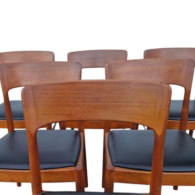 Set di sei sedie scandinave in teak, Henning Kjaernulf