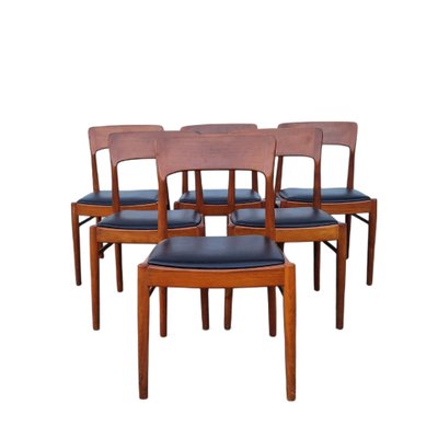 Set di sei sedie scandinave in teak, Henning Kjaernulf