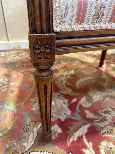 Pair of Louis XVI style queen's style armchairs