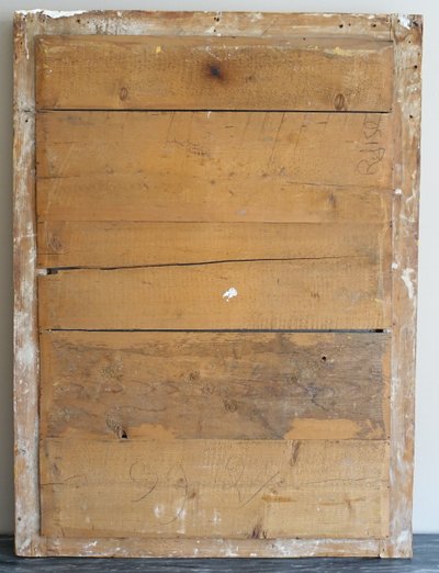 Specchio da camino in stile Impero, in legno dorato con vetro al mercurio - 91,5 cm x 123 cm