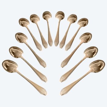 12 art deco teaspoons.