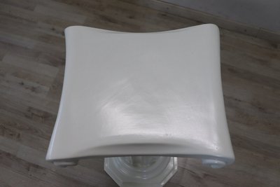 White Ceramic Column By Bassano, Italy 1980s