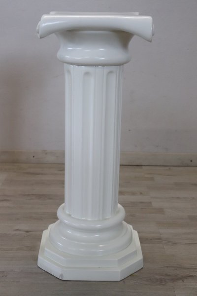 White Ceramic Column By Bassano, Italy 1980s