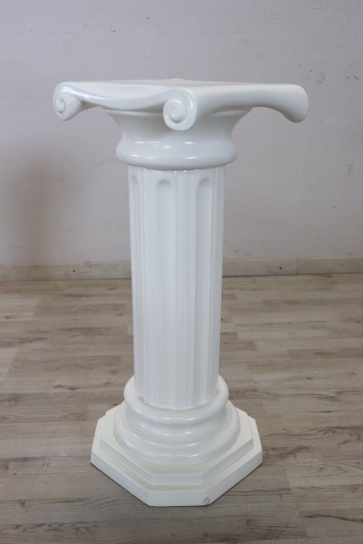 White Ceramic Column By Bassano, Italy 1980s