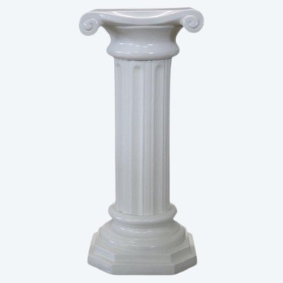 White Ceramic Column By Bassano, Italy 1980s