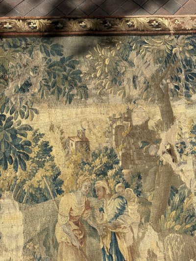 Important tapestry from the Aubusson factory representing a pastoral scene