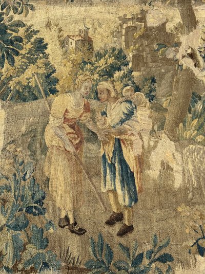 Important tapestry from the Aubusson factory representing a pastoral scene