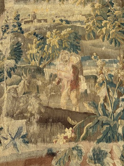Important tapestry from the Aubusson factory representing a pastoral scene