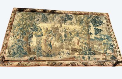 Important tapestry from the Aubusson factory representing a pastoral scene