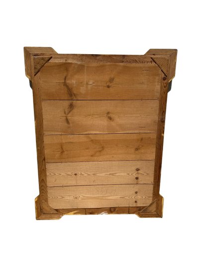 Specchio da camino in stile Luigi XVI con perle di vetro in legno dorato - XIX secolo