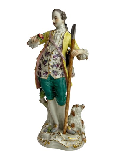 Meissen - Gruppo in porcellana di pastori con cani