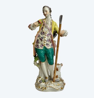 Meissen - Gruppo in porcellana di pastori con cani