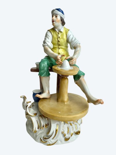 Meissen. Porcelain figure Potter from the series of artisans