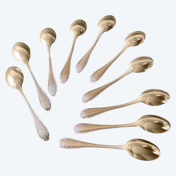 10 art deco teaspoons.