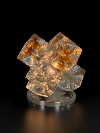 LAMPADA STELLA A CUBI DI VETRO DI POLIARTE VERONA DESIGN ALBINO POLI “1970”