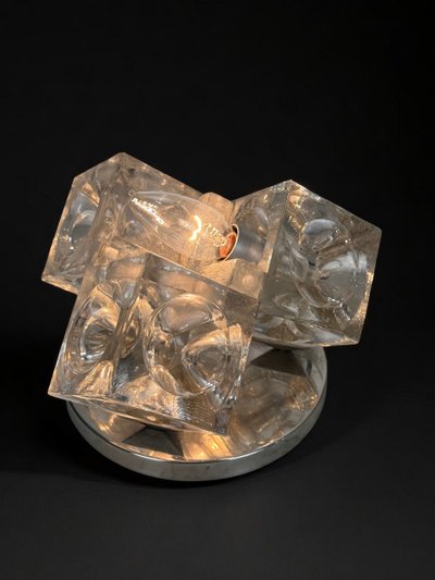 LAMPADA STELLA A CUBI DI VETRO DI POLIARTE VERONA DESIGN ALBINO POLI “1970”