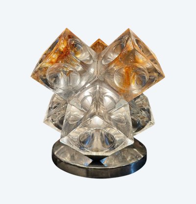 LAMPADA STELLA A CUBI DI VETRO DI POLIARTE VERONA DESIGN ALBINO POLI “1970”