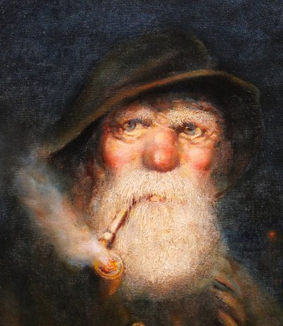 German School, early 20th century Portrait of a man, fisherman from Lofoten, Norway, 1917, signed