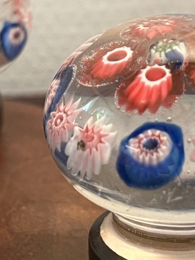 Zwei Millefiori Clichy Sulfid-Türgriffe aus dem 19. Jahrhundert