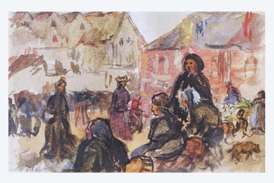 Paul-Émile COLIN, Market scene in Brittany