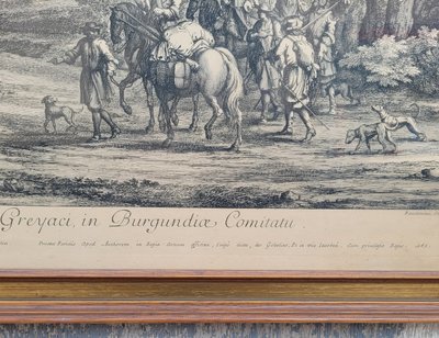 Gerahmter Kupferstich, Ansicht der Gray Franche Comté, 18. Jahrhundert?