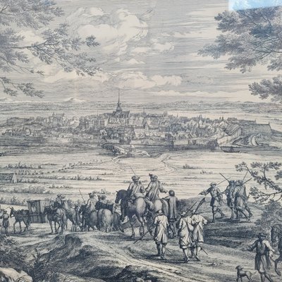 Gerahmter Kupferstich, Ansicht der Gray Franche Comté, 18. Jahrhundert?