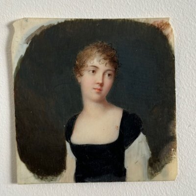 Miniature début XIXe portrait de femme exécuté à la main