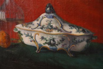Une Nature Morte à l'Orange Signée Arthur Dubois Guethary, 1900