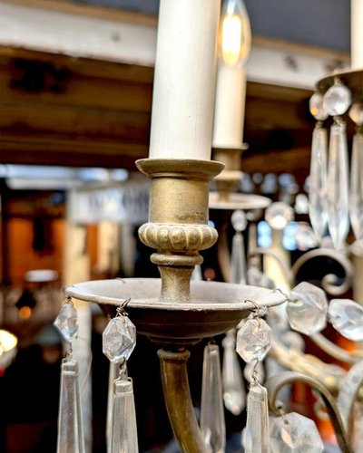 Brass chandelier from the Grand Continental Hotel in Paris