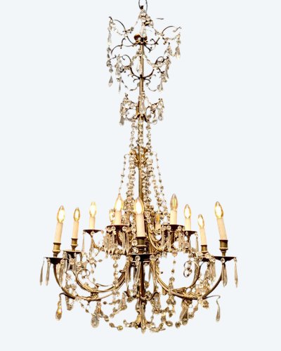 Brass chandelier from the Grand Continental Hotel in Paris