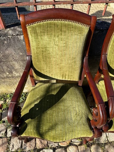 Paire De Fauteuils D’époque Charles X En Acajou 