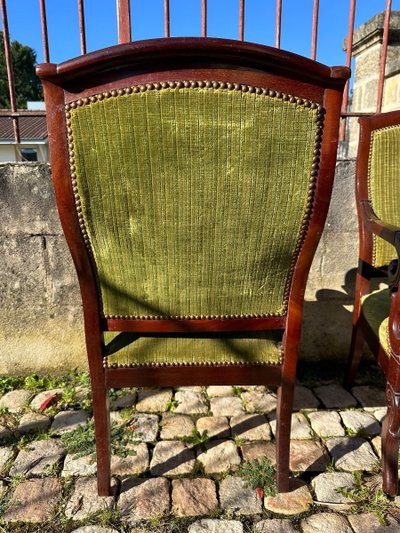 Paire De Fauteuils D’époque Charles X En Acajou 