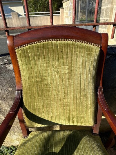 Paire De Fauteuils D’époque Charles X En Acajou 